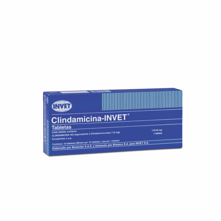 Clindamicina Blister X 10 Tabletas Invet