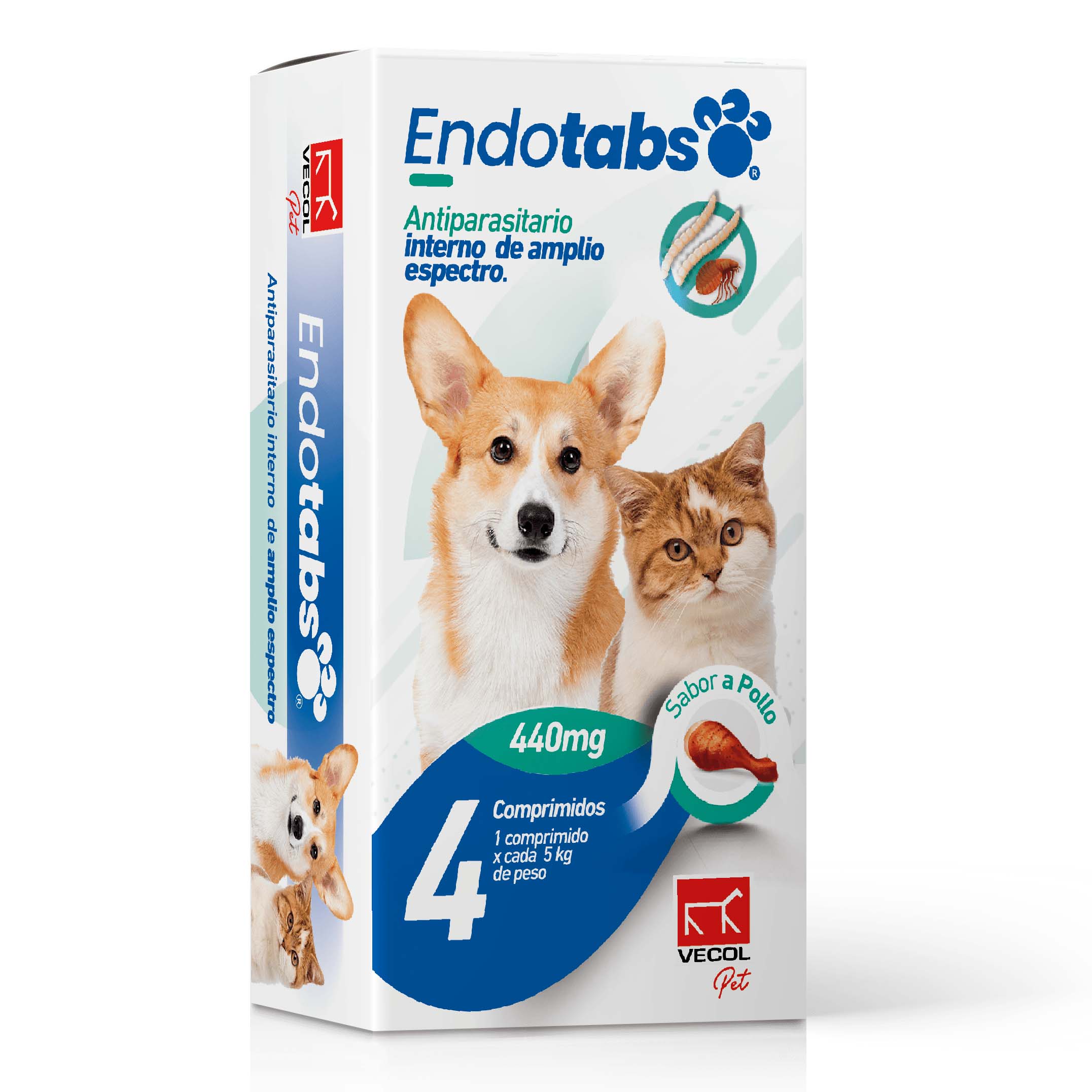 Endotabs Pequeño Antiparasitorio 4 Tabletas 440Mg (1)